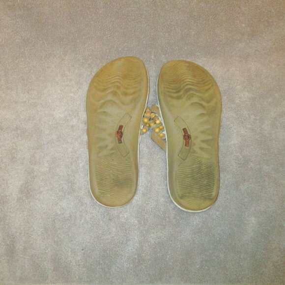 Earth BEADED Logan LEATHER Gelron Size 7.5 SANDALS Flip THONG Comfort CUSHION - Picture 12 of 12
